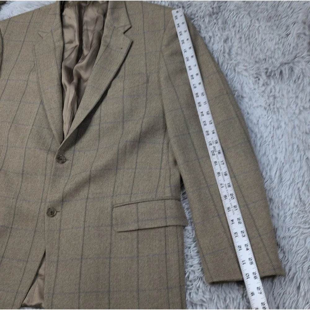 Vintage Joseph Abboud Jacket Mens 44 L Lambs Wool Sport Coat Pockets Button Up